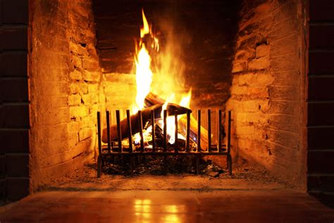by fire place